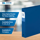 Davis Group Premium Economy Binder - Round Ring - 1.5" - Royal Blue - 6 Pack-Round Ring, Non-Locking