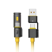 Helix 240 W 4-in-1 USB-C Cable with Flashlight-High Speed Power Delivery