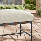 Modway Raya Outdoor Patio Boucle Ottoman - Ivory-Non-Marking Foot Caps