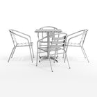 Flash Furniture 23.5" Square Aluminum Indoor-Outdoor Table Set with 4 Slat Back Chairs-Square Table