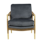 Modway Langford Performance Velvet Accent Armchair - Cadet Blue Walnut-Assembly Required