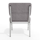 Flash Furniture HERCULES Series 21"W Stacking Church Chair - Silver Vein Frame - Grey Fabric-5" Thick Waterfall Edge Seat