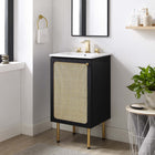 Modway Chaucer 18" Bathroom Vanity - Black/White-Metal Cabinet Knob