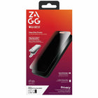 ZAGG InvisibleShield Glass Elite 2-Way Privacy Screen Protector for iPhone 17 Pro Max-Clean, Smudge-free Screen: The ClearPrint  surface treatment disperses the oil from your fingertips, making fingerprint smudges nearly invisible when your screen is turned on