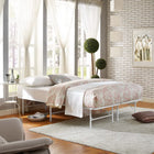 Modway Horizon Stainless Steel Full Bed Frame - White-Generous 14" Storage Space