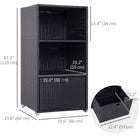 Outsunny Outdoor Storage Cabinet with Shelf Drawer - Dark Brown-Powder-coated Galvanized steel frame that is rust-resistant and intended for long-lasting outdoor use