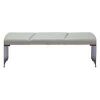 Zuo Mur Bench - Grey-Plush and durable faux leather fabric