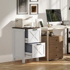 HOMCOM 2-Drawer Letter/A4 Filing Cabinet - Distressed White-2 drawers with adjustable bars for A4 or letter file sizes
