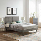 Modway Alana Wood Full Platform Bed with Angular Frame - Grey-Assembly Required