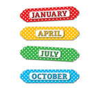 Ashley Productions Magnetic Die-Cut Timesavers & Labels - Months of the Year - White Polka Dots - 3 Pack-Write-on/wipe-off surface