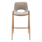 Zuo Desi Barstool - Beige/Gold - Set of 2-Plush and durable faux leather fabric