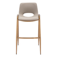 Zuo Desi Barstool - Beige/Gold - Set of 2-Plush and durable faux leather fabric