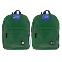 BAZIC Products Classic 17" Backpack - Green - 2 Pack-One large main compartment and small front compartment with zipper closure
