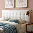 Modway Lily Biscuit Tufted Performance Velvet Full Headboard - White-Durable Stain-Resistant Fabric