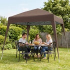 Outsunny 8 ft W x 8 ft L Pop Up Canopy Foldable Outdoor Canopy Tent with Bag - Coffee-Adjustable legs for different needs and preferences