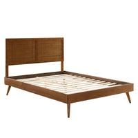 Modway Marlee Wood Queen Platform Bed with Splayed Legs - Walnut-Queen Platform Bed Frame
