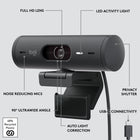 Logitech Brio 500 Full HD Webcam with Auto Light Correction - Auto-Framing - Graphite-90-Degree Field of View: A wider-than-normal FOV gives you extra space to move around or have a second person on the camera with you, use Logi Tune to zoom in or out to a full 90 deg width