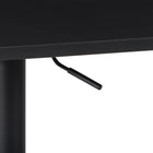 CorLiving Adjustable Pedestal Dining Table - Square - Black-Space-Saving Design: Small footprint ideal for tight spaces or multipurpose rooms