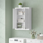 HOMCOM Bathroom Wall Cabinet with 2 Doors and Adjustable Shelves - White-Assembly required