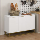 HOMCOM 47.2" L Sideboard Buffet Cabinet with 3 Doors - White-Three cabinets store utensils and daily supplies