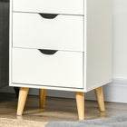 HOMCOM Nightstand with Wood Legs - White-Drawer Inner Dimensions: 12.8" W x 11.2" D x 4.1" H (32.5 x 28.5 x 10.5 cm)