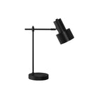Monarch Specialties 21" H Table Lamp - Black Metal / Black Shade-Bring this modern 21"h accent table lamp to center stage with a sleek black metal base and fixed arm, topped with an adjustable black shade to help illuminate the task at hand