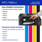 Brother INKvestment Tank MFC-T980DW Wireless & Ethernet Inkjet All-in-One Printer -  Colour - Multipurpose Tray-Reliable print quality in colour or black and white.