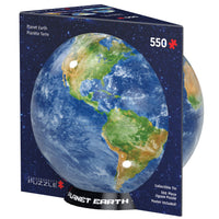 Eurographics Planet Earth Shaped Tin Puzzle - 550 Pieces-Recycled board