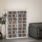 HOMCOM Double Media Storage Cabinet - White-Material: Particleboard