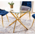 Plata Import Glass Star 48" Table - Gold-unique design