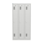 Ceha NH Series 2-Tier Locker with Front Hole Vents - Bank of 3 - Light Grey-Flexible storage solutions to fit your space