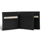 Champs Onyx Leather Center Wing Wallet - Black-2 slot pockets