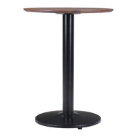 Zuo Alto Bistro Table - Brown/Black-Faux Wood MDF round shape tabletop