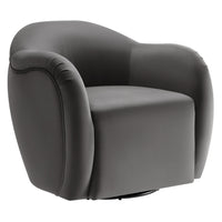 Modway Compose Performance Velvet Swivel Armchair - Storm Grey-Stain-resistant Performance Velvet