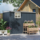 Outsunny 4' x 8' Outdoor Storage Shed-Sloped roof design prevents water buildup, protecting structure
