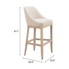 Zuo Calmo Barstool - Beige-6