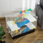PawHut 31" Large Hamster Cage with Tunnel Tube System - Black-Steel wire for good ventilation and top handles for easy grip
