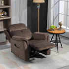 HOMCOM Manual Recliner with Massage Function and Side Pockets - Brown-The side pockets hold remote controls and other small items