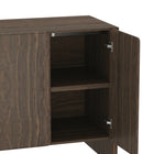 Manhattan Comfort Linda 60" Modern 4-Door Sideboard - Walnut Brown-Clean, flat-front drawer design for a minimalist, contemporary aesthetic