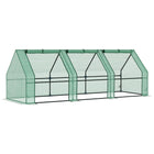 Outsunny Portable Mini Greenhouse - Zippered Roll-up Doors - 9' x 3' x 3' - Green- Greenhouse with good quality steel tube and PE cover
 