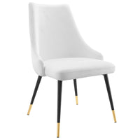 Modway Adorn Tufted Performance Velvet Dining Side Chair - White-Vintage Modern Accent Dining Chair