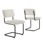 Modway Parity Boucle Dining Side Chairs - Black/Ivory - 2 Pack-Mid-Century Modern Dining Side Chairs