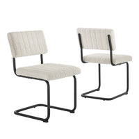 Modway Parity Boucle Dining Side Chairs - Black/Ivory - 2 Pack-Mid-Century Modern Dining Side Chairs