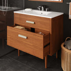 Modway Cassia 36" Teak Wood Bathroom Vanity Cabinet - Natural-Plumbing Cut-Out