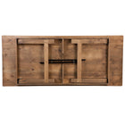 Flash Furniture HERCULES Series 8' x 40" Antique Rustic Folding Farm Table & Six Bench Set-3.5" Square Legs lock underneath top