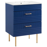 Modway Daybreak 24" Bathroom Vanity - Blue/White-Modern Bathroom Vanity