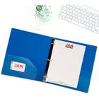 JAM Paper Plastic 1.5" 3-Ring Binder - Blue-This document holder is a staple for all of your projects, assignments, memos, school work, and any other important documents that need to be kept safe.