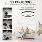 Bell+Howell CannonX Low Profile 14" Ceiling Fan with Lights and Remote - Black-Bright 2200 lumen LED offers 3 colour temperature modes, 3500 Kelvin warm, 4500 Kelvin day, and 5500 Kelvin cool, plus light only, fan only, and combo modes