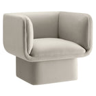 Modway Tate Performance Velvet Accent Chair - Almond-Stain-Resistant Performance Velvet