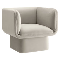 Modway Tate Performance Velvet Accent Chair - Almond-Stain-Resistant Performance Velvet